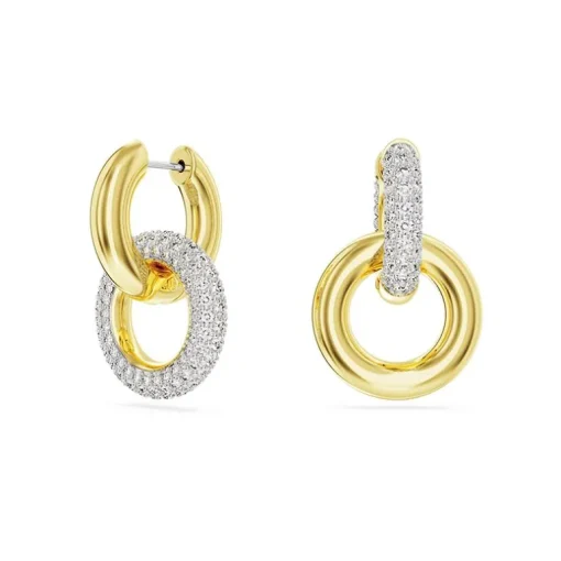 Boucles d'Oreilles Femme Anneaux SWAROVSKI DEXTERA BOUCLE ENTRELACEE Plaqué Ton Or