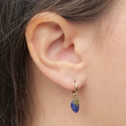 Boucles d'Oreilles Femme Anneaux ZAG PHINE NACRE Acier Doré