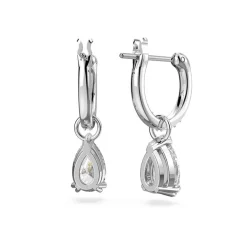 Boucles d'Oreilles Femme Anneaux SWAROVSKI MILLENIA Métal Rhodié Blanc