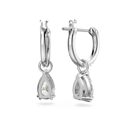 Boucles d'Oreilles Femme Anneaux SWAROVSKI MILLENIA Métal Rhodié Blanc