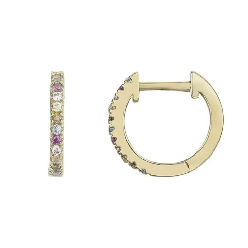 Boucles d'Oreilles Femme Créoles Muli couleurs EDORA PLAQUE OR et Oxydes EDO66400071