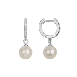 Boucles d'Oreilles Femme Créoles EDORA ARGENT 925/1000 et Perles d'eau douce 70400580