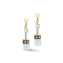 Boucles d'Oreilles Femme CŒUR DE LION GEOCUBE® ICONIC PRECIOUS MULTICOLOUR GENTLE Acier Doré