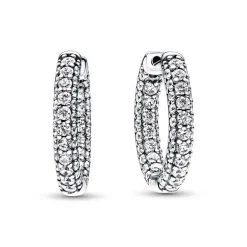 Boucles d'Oreilles Femme Créoles Pandora Timeless Simple Rang Pavées 292624C01
