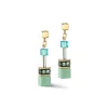 Boucles d'Oreilles Femme CŒUR DE LION GEOCUBE® ICONIC PRECIOUS VERT-TURQUOISE Acier Doré
