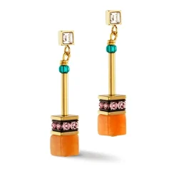 Boucles d'Oreilles Femme COEUR DE LION GEOCUBE® ICONIC NATURE CHAIN DOPAMIN Acier Doré