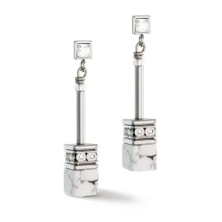 Boucles d'Oreilles Femme COEUR DE LION GEOCUBE® ICONIC NATURE CHAIN BLANC Acier Inoxydable