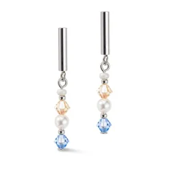 Boucles d'Oreilles Femme COEUR DE LION PRINCESS PEARLS ARGENTÉ BLEU CLAIR Acier Inoxydable