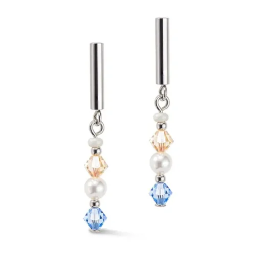 Boucles d'Oreilles Femme COEUR DE LION PRINCESS PEARLS ARGENTÉ BLEU CLAIR Acier Inoxydable