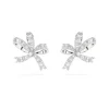 Boucles d'Oreilles Femme Clous SWAROVSKI VOLTA Métal Rhodié Blanc