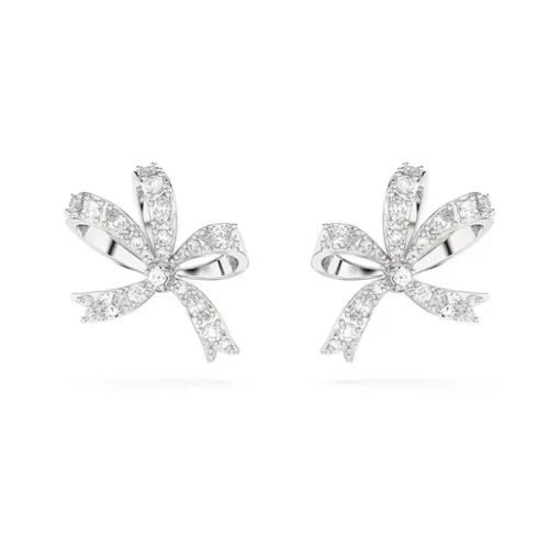 Boucles d'Oreilles Femme Clous SWAROVSKI VOLTA Métal Rhodié Blanc