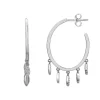 Boucles d'Oreilles femme créoles EDORA ARGENT 925/1000 et Oxydes