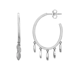 Boucles d'Oreilles femme créoles EDORA ARGENT 925/1000 et Oxydes