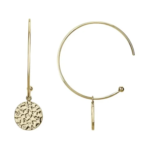 Boucles d'oreilles Femme Créoles PHEBUS acier doré