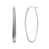 Boucles d'oreilles Femme Créoles Allongées PHEBUS acier argenté