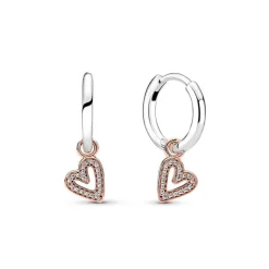 Boucles d'Oreilles Femme Créoles Pandora Moments Esquisse de Cœur Scintillantes 280090C01