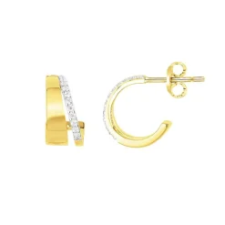Boucles d'oreilles femme créoles PLAQUE OR et oxydes