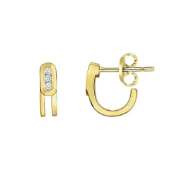 Boucles d'oreilles femme créoles trilogie EDORA PLAQUE OR et oxydes