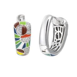 Boucles d'Oreilles femme créoles UNA STORIA MODERNA ARGENT 925/1000 et oxydes