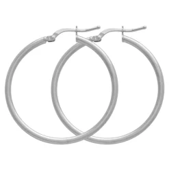 Boucles d'Oreilles Femme Créoles OR 375/1000 Blanc
