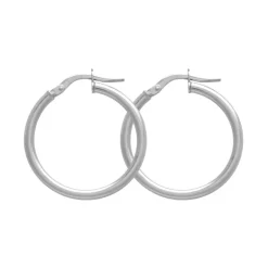 Boucles d'Oreilles Femme Créoles OR 375/1000 Blanc