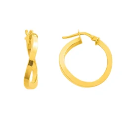 Boucles d'Oreilles Femme Créoles OR 375/1000 Jaune