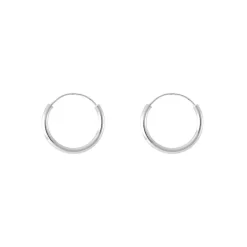 Boucles d'Oreilles Femme Créoles OR 375/1000 Blanc