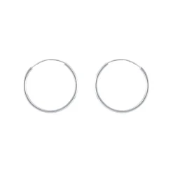 Boucles d'Oreilles Femme Créoles OR 375/1000 Blanc