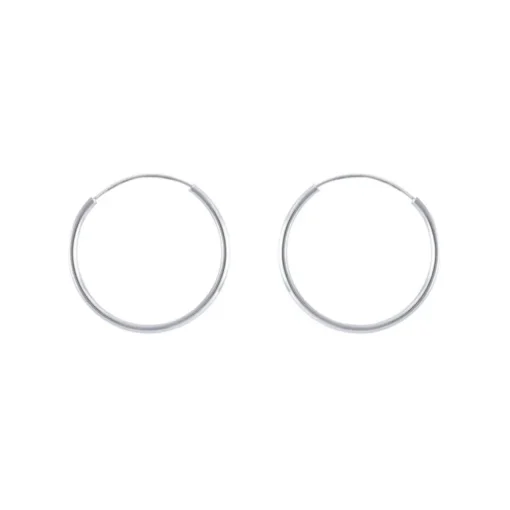 Boucles d'Oreilles Femme Créoles OR 375/1000 Blanc