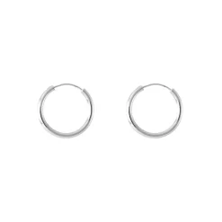 Boucles d'Oreilles Femme Créoles OR 375/1000 Blanc