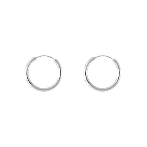 Boucles d'Oreilles Femme Créoles OR 375/1000 Blanc
