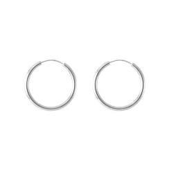 Boucles d'Oreilles Femme Créoles OR 375/1000 Blanc