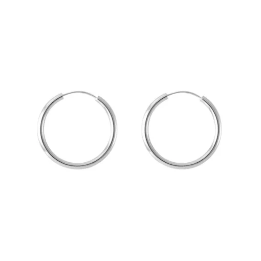 Boucles d'Oreilles Femme Créoles OR 375/1000 Blanc