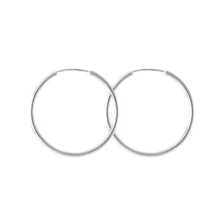 Boucles d'Oreilles Femme Créoles OR 375/1000 Blanc