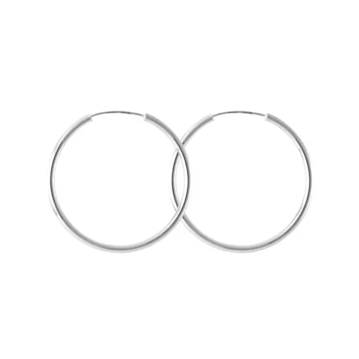 Boucles d'Oreilles Femme Créoles OR 375/1000 Blanc