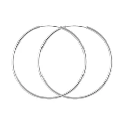 Boucles d'Oreilles Femme Créoles OR 375/1000 Blanc