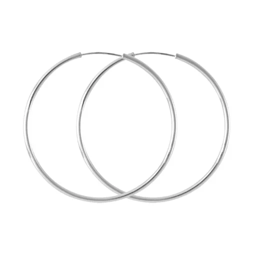 Boucles d'Oreilles Femme Créoles OR 375/1000 Blanc