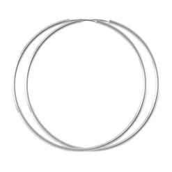 Boucles d'Oreilles Femme Créoles OR 375/1000 Blanc