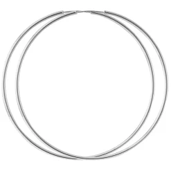 Boucles d'Oreilles Femme Créoles OR 375/1000 Blanc