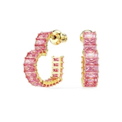 Boucles d'Oreilles Femme Créoles Coeurs Swarovski Matrix Doré et Cristaux 5706340