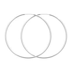 Boucles d'oreilles Femme Créoles OR 750/1000 Blanc