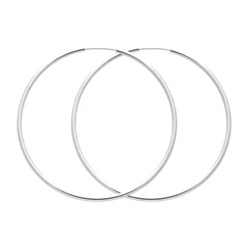 Boucles d'oreilles Femme Créoles OR 750/1000 Blanc