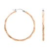 Boucles d'oreilles Femme Créoles Phebus Acier Doré Rose