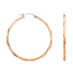 Boucles d'oreilles Femme Créoles Phebus Acier Doré Rose