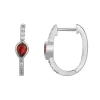 Boucles d'Oreilles Femme Créoles EDORA ARGENT 925/1000 et Spinelles rouges 70400666