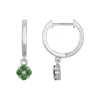 Boucles d'Oreilles Femme Créoles ARGENT 925/1000 et Spinelles Vertes EDO70400686