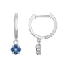 Boucles d'Oreilles Femme Créoles ARGENT 925/1000 et Spinelles Bleues EDO70400685