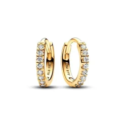 Boucles d'Oreilles Femme Créoles Pandora dorées à l'or 585/1000e Enveloppantes Scintillantes 263015C01