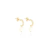 Boucles d'Oreilles Femme Créoles ZAG Bijoux Acier Doré et Nacre SEC15220-01SEL