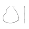 Boucles d'Oreilles Femme Créoles Coeurs PHEBUS Acier Argenté 841-137